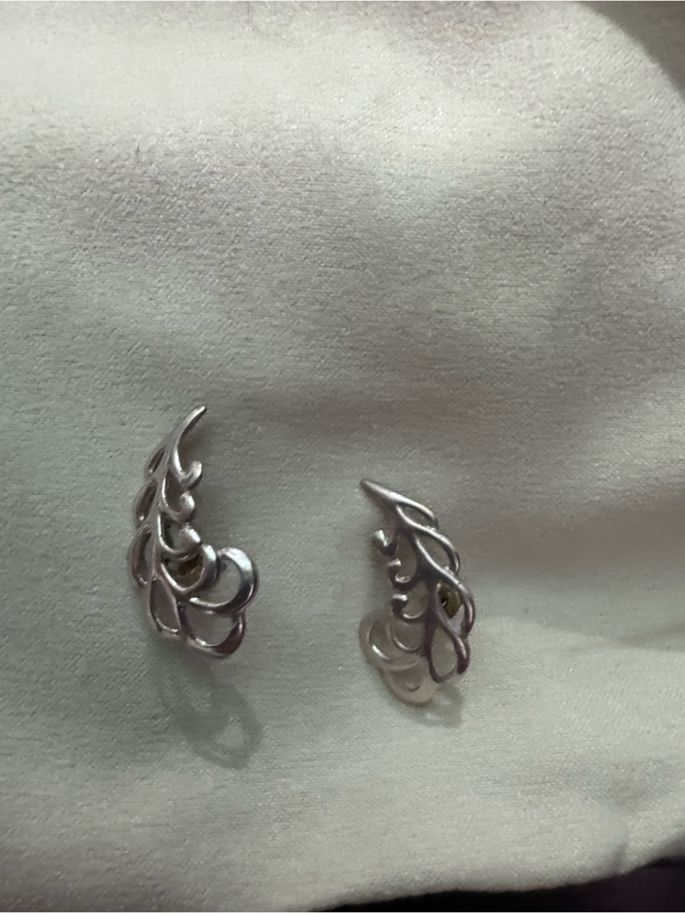 Vintage Elegant Silver colored Filigree Ear Climbers - Women's Pierced Earrings